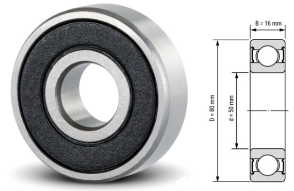 6010, 6010Z, 6010ZZ, 6010RS, 6010-2RS Ball Bearings 50x80x16mm – Full Series Deep Groove Bearings for Motors & Machinery