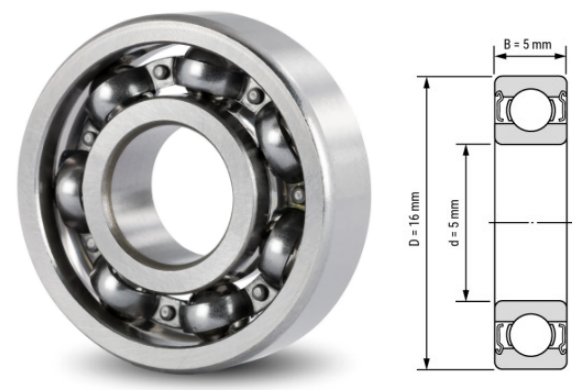 625, 625Z, 625ZZ, 625RS, 625-2RS Ball Bearings 5x16x5mm – Full Series Deep Groove Bearings for Industrial & Mechanical Equipment