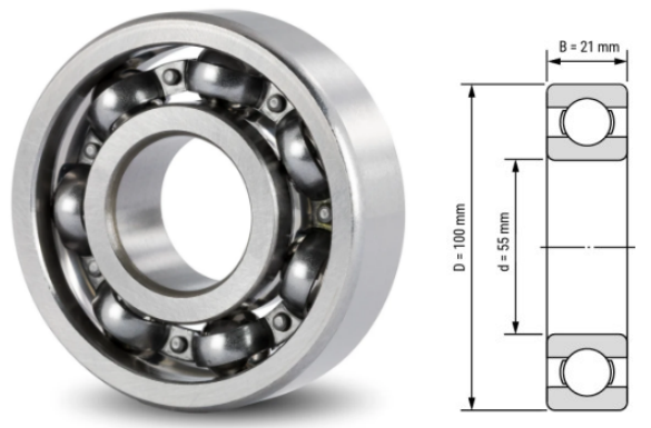 6211, 6211Z, 6211ZZ, 6211RS, 6211-2RS Ball Bearings 55x100x21mm – Deep Groove Bearings for Industrial & Mechanical Equipment