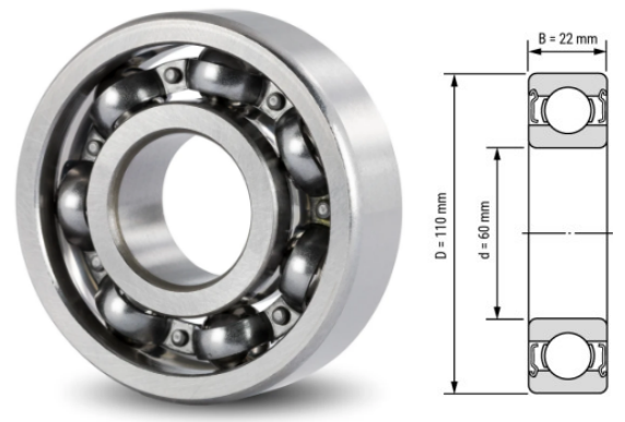 6212, 6212Z, 6212ZZ, 6212RS, 6212-2RS Ball Bearings 60x110x22mm – Deep Groove Bearings for Industrial & Mechanical Applications