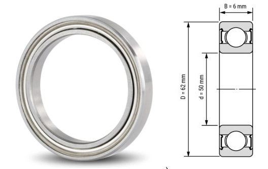 6710, 6710Z, 6710ZZ, 6710RS, 6710-2RS Ball Bearings 50x62x6mm – Miniature Deep Groove Ball Bearings for High-Speed & Precision Mechanical Systems