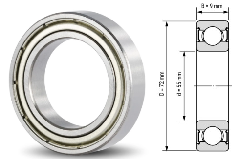 6811, 6811Z, 6811ZZ, 6811RS, 6811-2RS Ball Bearings 55x72x9mm – Heavy-Duty Deep Groove Ball Bearings for High-Speed Industrial & Mechanical Systems