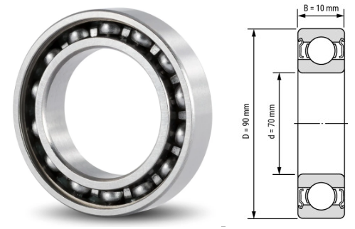 6814, 6814Z, 6814ZZ, 6814RS, 6814-2RS Ball Bearings 70x90x10mm – Heavy-Duty Deep Groove Ball Bearings for High-Speed Industrial & Mechanical Systems