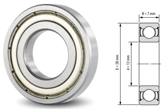 16001, 16001Z, 16001ZZ, 16001RS, 16001-2RS Deep Groove Ball Bearings 12x28x7mm – Thin-Section Precision Bearings for Small Motors, Power Tools, Appliances & Office Equipment