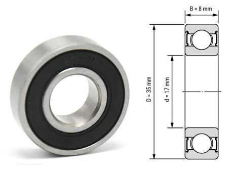 16003, 16003Z, 16003ZZ, 16003RS, 16003-2RS Deep Groove Ball Bearings 17x35x8mm – Thin-Section Precision Bearings for Small Motors, Power Tools, Appliances & Office Equipment