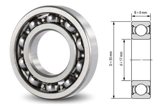 16003, 16003Z, 16003ZZ, 16003RS, 16003-2RS Deep Groove Ball Bearings 17x35x8mm – Thin-Section Precision Bearings for Small Motors, Power Tools, Appliances & Office Equipment