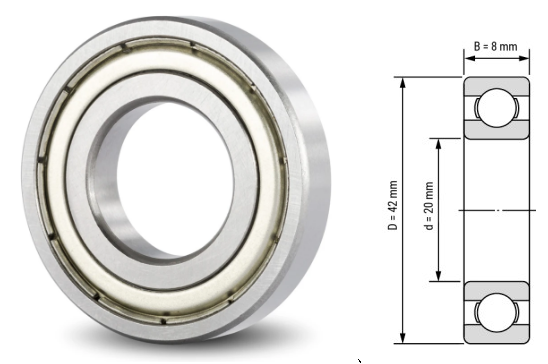 16004, 16004Z, 16004ZZ, 16004RS, 16004-2RS Deep Groove Ball Bearings 20x42x8mm – Thin-Section Precision Bearings for Small Motors, Power Tools, Appliances & Office Equipment