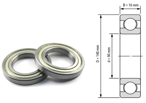 16018, 16018Z, 16018ZZ, 16018RS, 16018-2RS Deep Groove Ball Bearings 90x140x16mm – Thin-Section Precision Bearings for Industrial Motors, Heavy-Duty Fans, Pumps & Machinery