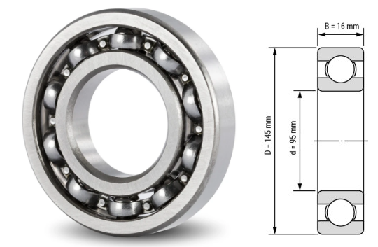 16019, 16019Z, 16019ZZ, 16019RS, 16019-2RS Deep Groove Ball Bearings 95x145x16mm – Thin-Section Precision Bearings for Industrial Motors, Heavy-Duty Fans, Pumps & Machinery
