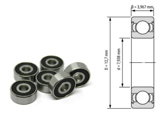 R1810, R1810Z, R1810ZZ, R1810RS, R1810-2RS Inch Flanged Deep Groove Ball Bearings 5/16"x1/2"x5/32" (7.938x12.7x3.967mm) – Sealed Flange Bearings for Small Motors, Fans, Office Equipment & Precision Ma